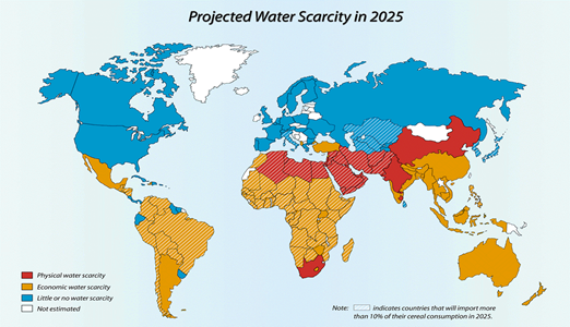 Projected Water Scarcity in 2025
