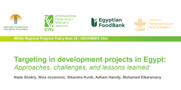 NEW PUBLICATION: Targeting in development projects in Egypt: Approaches, challenges, and lessons learned