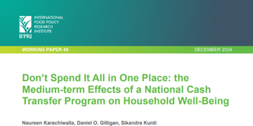 NEW PUBLICATION: Don’t spend it all in one place: The medium-term effects of a national cash transfer program on household well-being